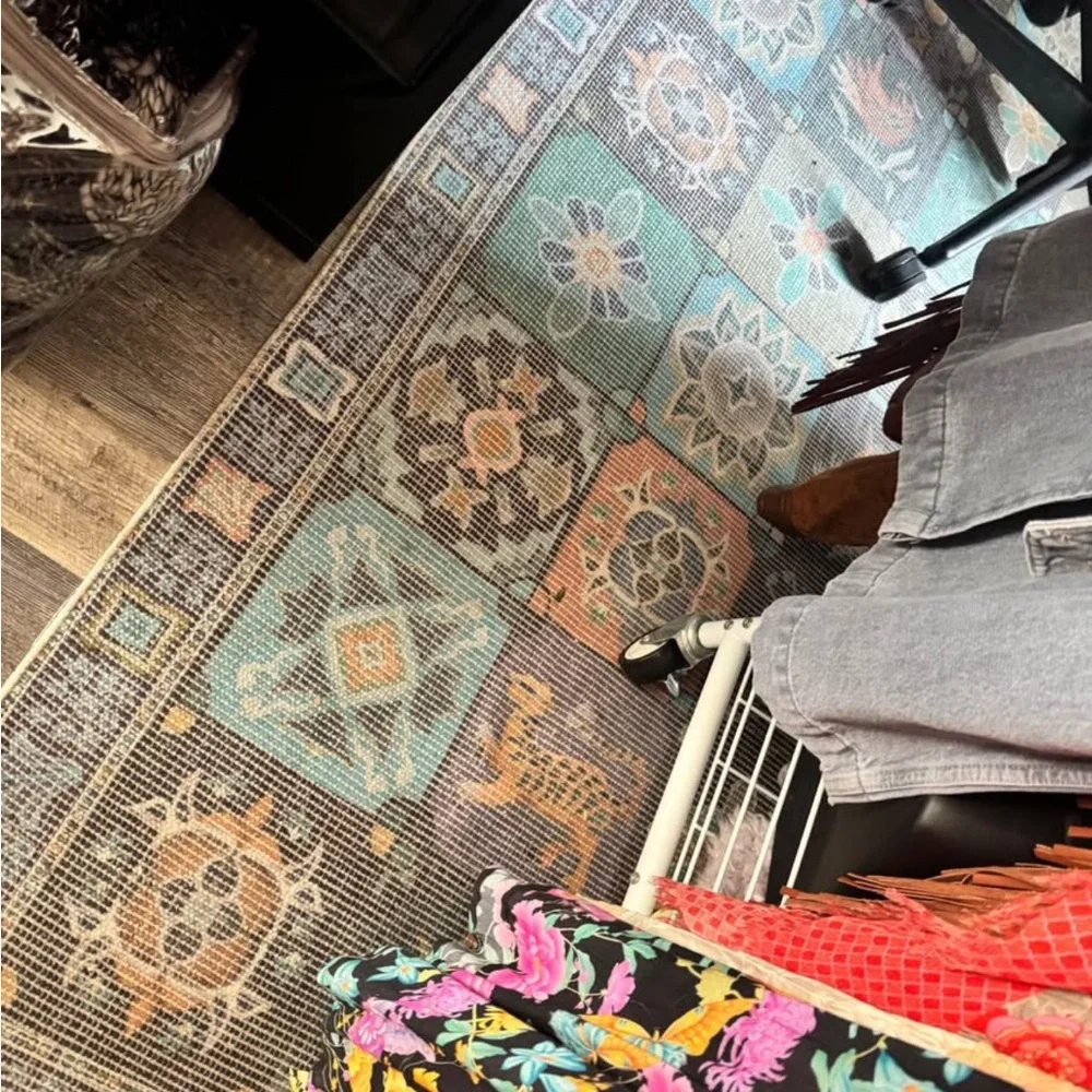 Urban Outfitters Mosaic Pattern Izzy Tile 5’x7’ Cotton Rug